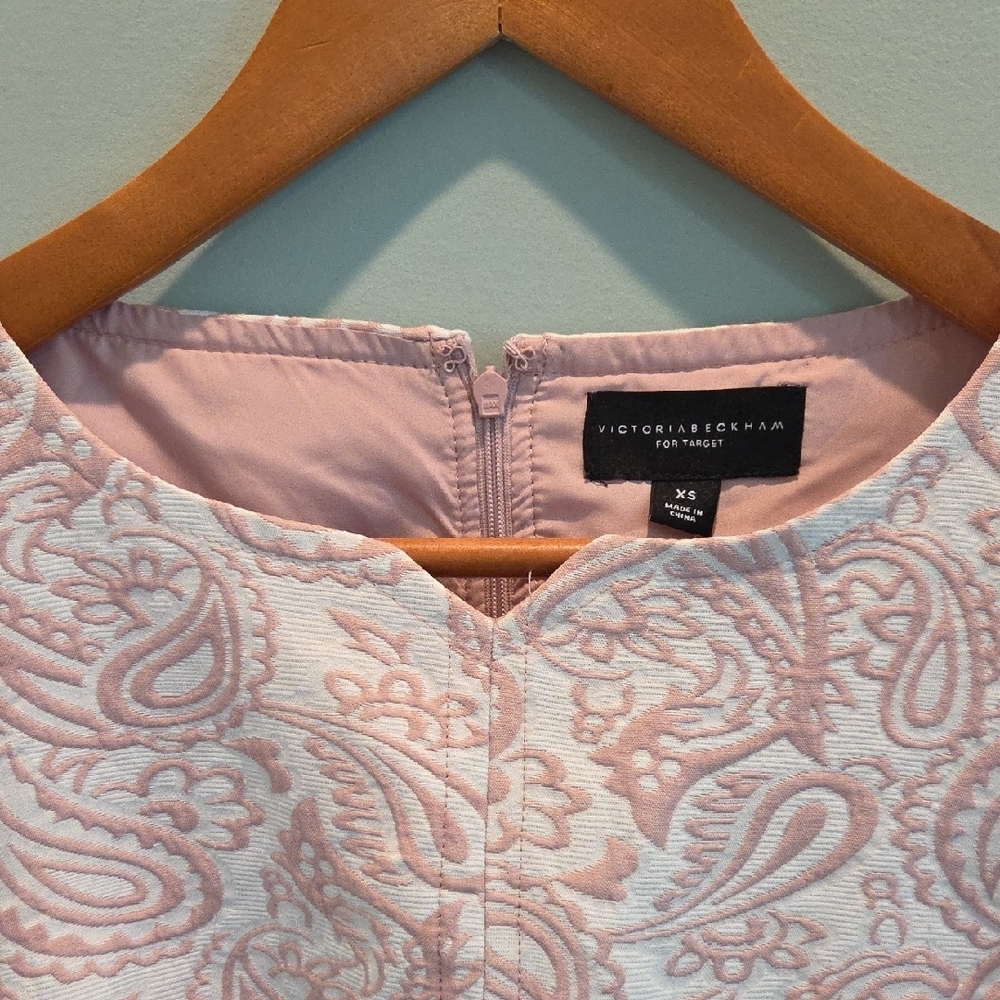 Victoria Beckham For Target Limited Release Pink Jacquard Sleeveless Dress XS - Picture 9 of 16